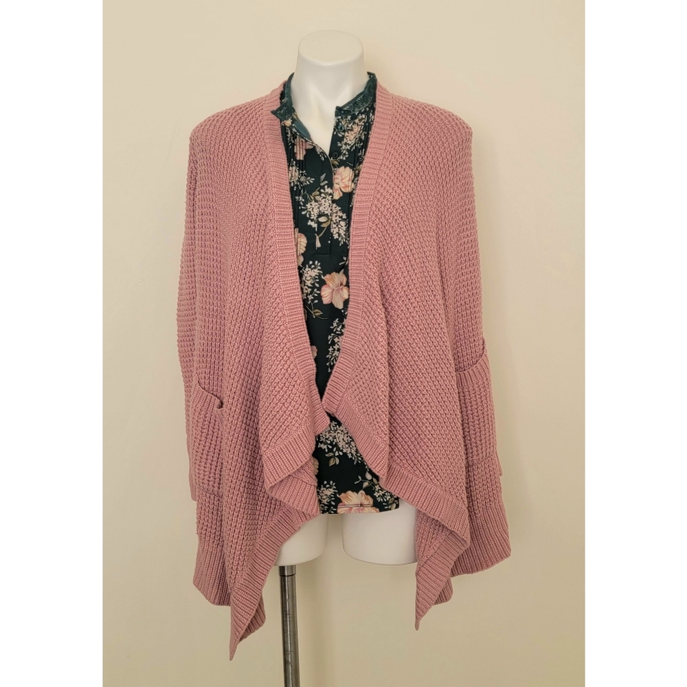AE Waffleknit Asymmetrical Cardigan